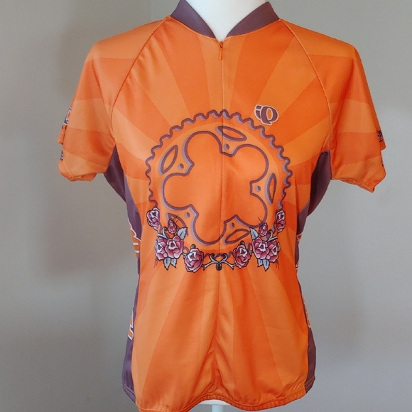 Pearl Izumi Cycling Top Women's Orange Floral Print size XL - Picture 3 of 15